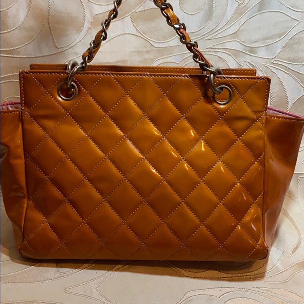 CHANEL Quilted Orange Tote Bag - Picture 13 of 13